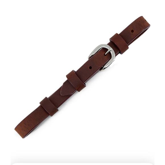 Western curb strap for bridle brown leather - Picture 1 of 4